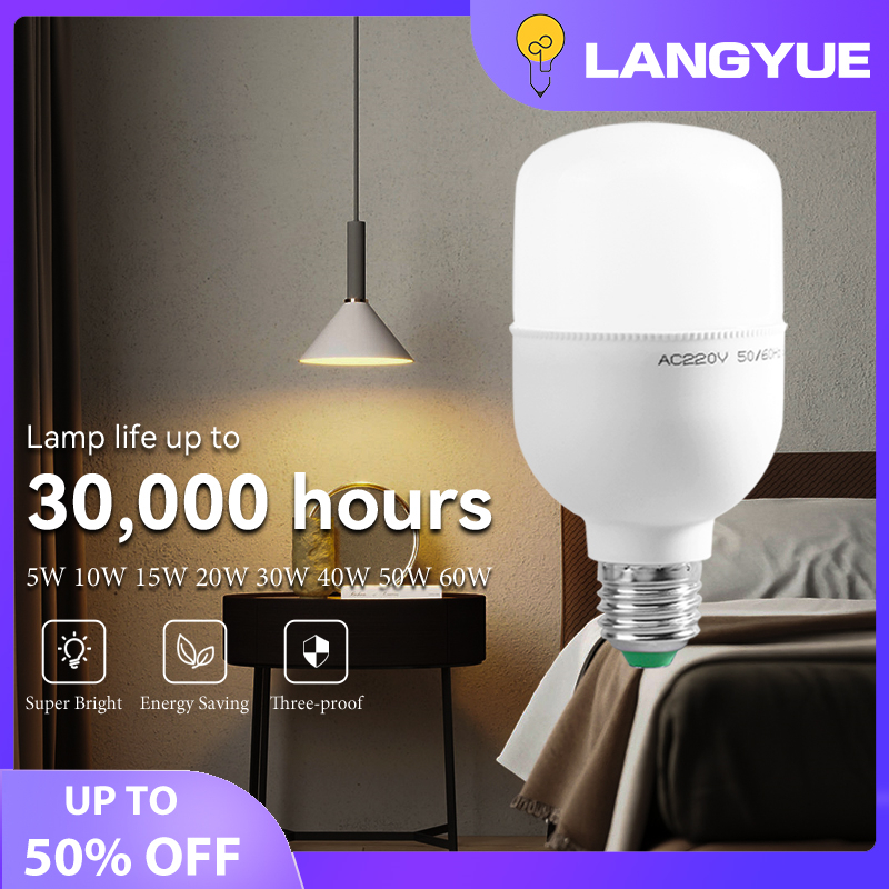 Bóng đèn led siêu sáng không nhấp nháy đèn led e27, bóng đèn led tiết kiệm năng lượng 5/10/15/20/30/40/50w 220v cho chiếu sáng nhà bếp trong nhà