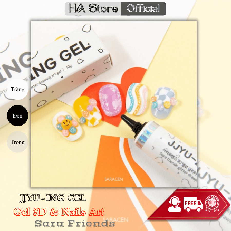Gel tạo form nổi 3D nghệ thuật Nails Jjyu-ing Gel 10g Sara Friends Chính hãng Hàn quốc