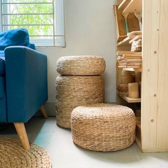 Đôn Lục Bình Đan Tay Thủ Công GreenHome - Thay Thế Ghế Ngồi, Ghế Trang Điểm, Đôn Ngồi Thiền - Phong Cách Vintage Đẹp Mê Ly