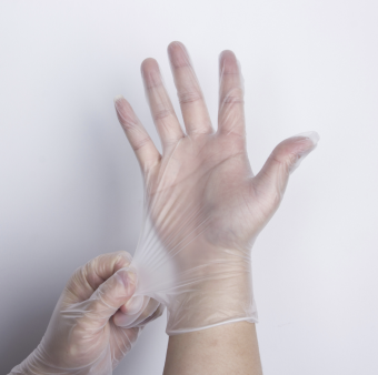 Găng tay Vinyl chuyên dụng làm bếp, không bột, làm bằng nhựa dẻo PVC