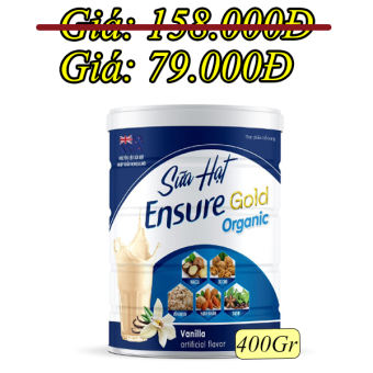 HỘP 400gr; HSD: 2025 Sữa Hạt ENSURE GOLD Organic dinh dưỡng cho người tiểu đường, người ăn kiêng, ăn chay dùng được kể cả bà bầu và trẻ em