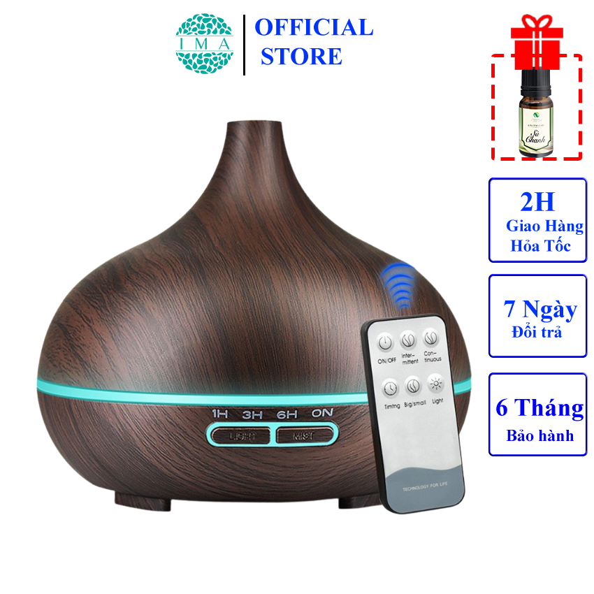 Máy Xông Tinh Dầu IMA Cổ Cao MKT15V Tự Tắt Khi Hết Nước Đầu Phun Sương Nano Tạo Ẩm Phù Hợp Phòng Diện Tích 30M Dung Tích 550ML Bảo Hành 6 Tháng