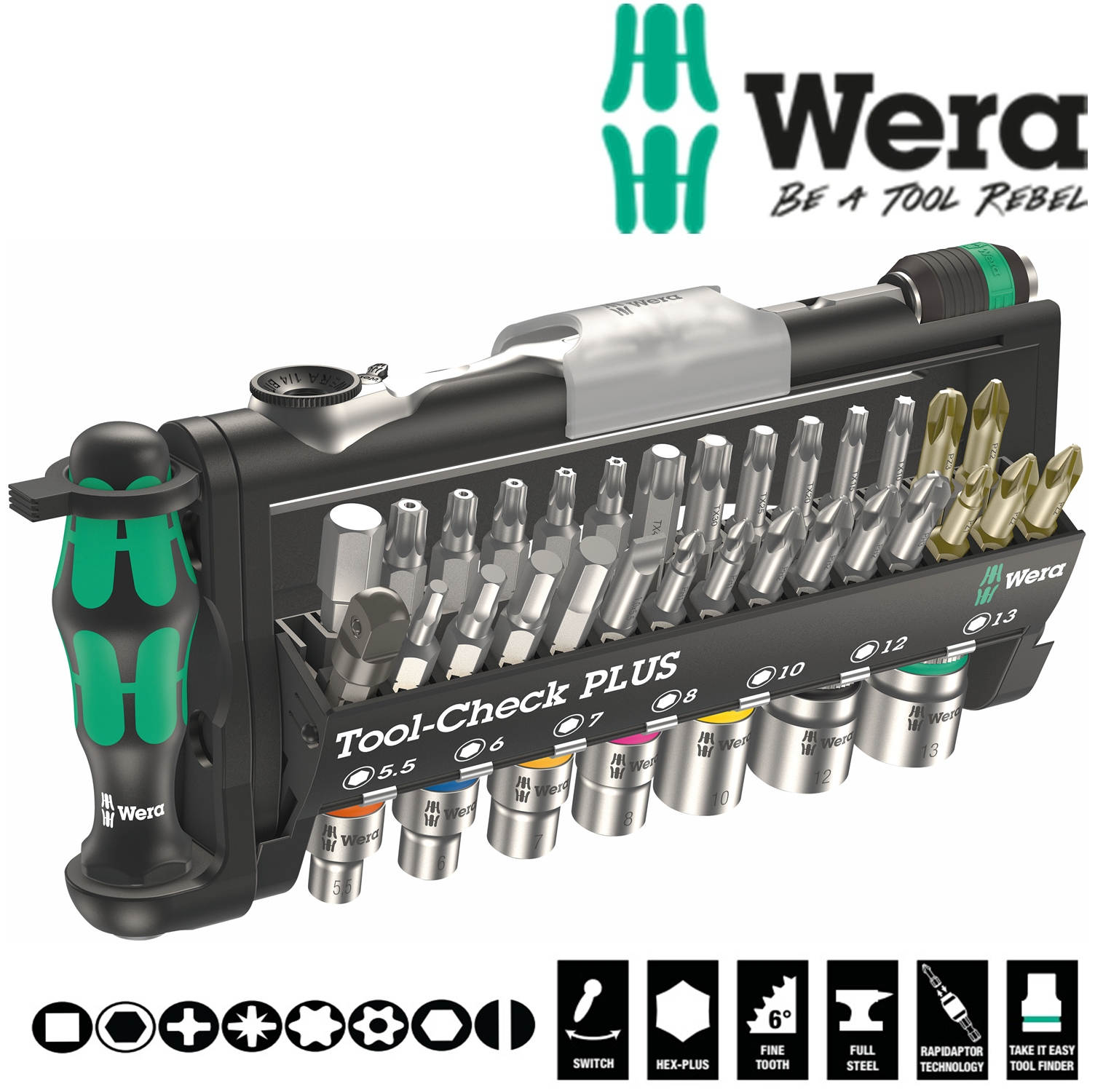 Bộ dụng cụ Wera 05056490001 Tool-Check Plus gồm 39 cái lý tưởng không gian hẹp và di chuyển xa