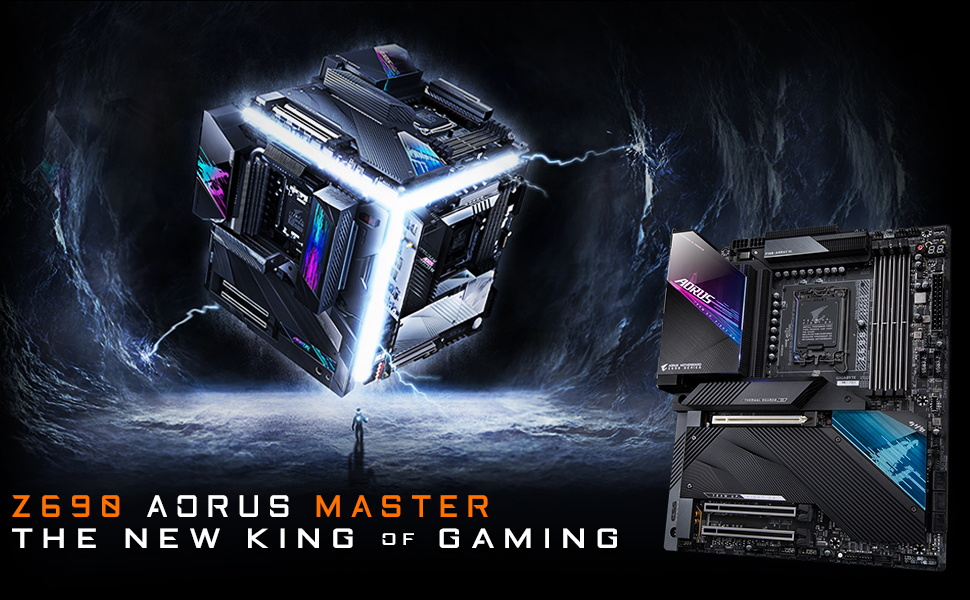 GIGABYTE Z690 AORUS MASTER LGA 1700 Intel Z690 EATX Motherboard with DDR5 **Updated BIOS - 13th Gen/Raptor Lake Ready**, 5x M.2, PCIe 5.0, USB 3.2 Gen2X2 Type-C, Intel WiFi 6E, AQUANTIA 10GbE LAN