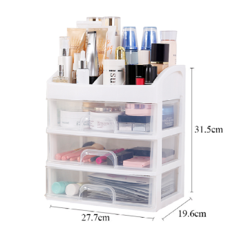 Kệ đựng mỹ phẩm - Kệ để son, kệ đựng mỹ phẩm nhựa 4 tầng - Kệ đựng mỹ phẩm 3 tầng 2 ngăn kéo - Kệ Mỹ Phẩm Nhựa 4 Tầng Nhiều Ngăn Mẫu Mới 2021 - Giao màu ngẫu nhiên