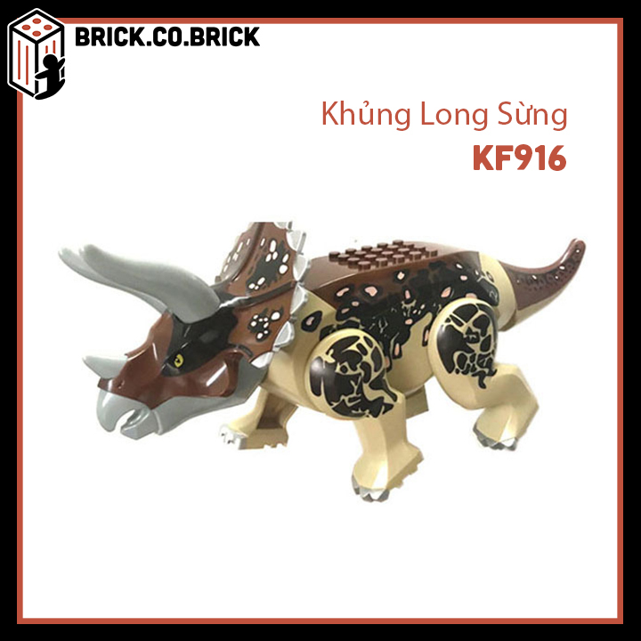 Đồ chơi khủng long 3 sừng loại lớn và nhỏ triceraptors jurassic world mô hình khủng long kf916