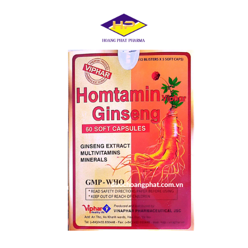 Nhân sâm homtamin ginseng hộp 60 viên - pv