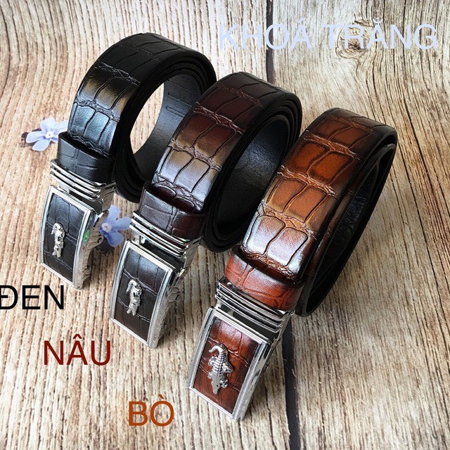 Thắt lưng nam da bò.dây nitl nam da bò dập vân cá sấu BCS01