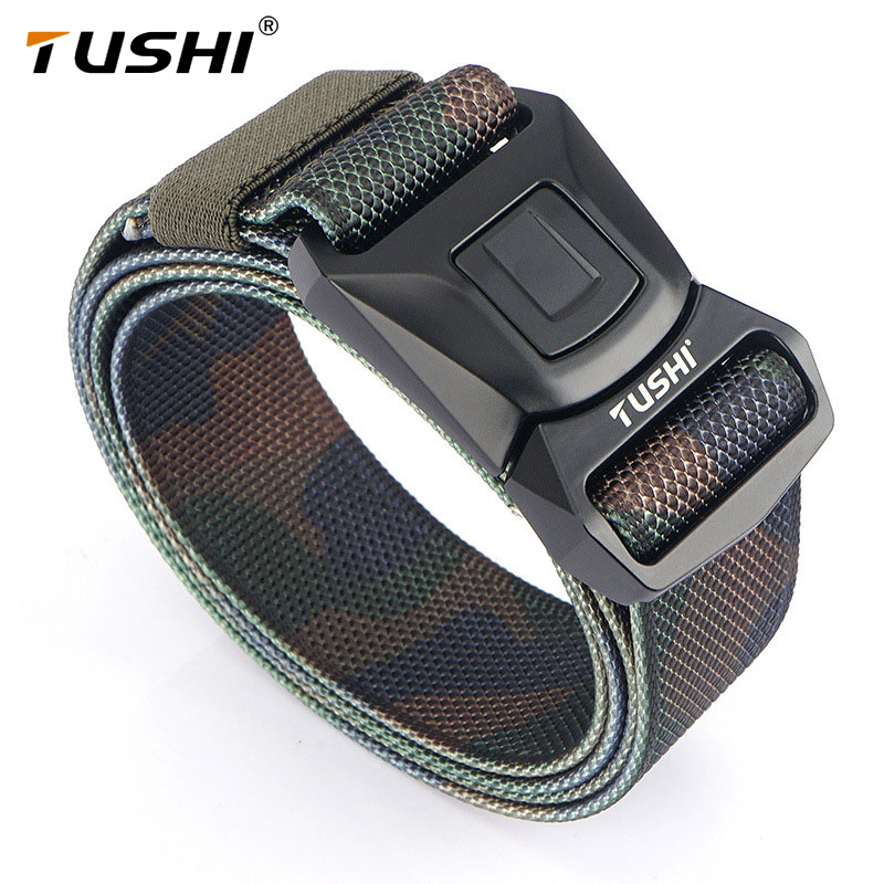 TUSHI Thắt Lưng Chiến Thuật Chính Hãng Chính Hãng Thắt Lưng Quân Đội Khóa Kim Loại Phụ Kiện Thể Thao Nylon Thật Mềm BLL2035