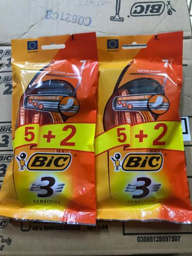 Dao Cạo Râu Tiện Lợi BIC 3 Lưỡi Chính Hãng | Siêu Bén | Có Bôi Trơn (set 5 và 7 cái)
