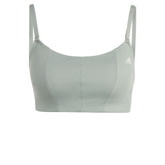 adidas Tập luyện Áo Bra Light Support Yoga Studio Nữ màu xanh lá HR9679