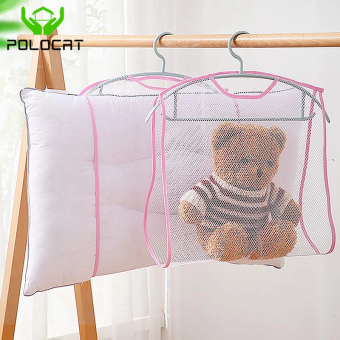 Polocat 1 Chiếc Giá Phơi Đồ Chơi Gối Lưới, Móc Treo Gấp Gọn Máy Sấy Quần Áo Treo Ban Công, Túi Đựng Đệm Tủ Quần Áo