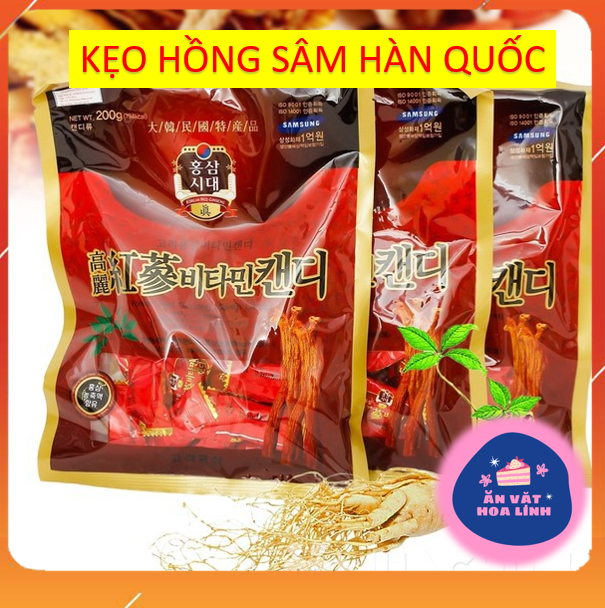 GÓI KẸO HÔNG SÂM HÀN QUỐC 200GR