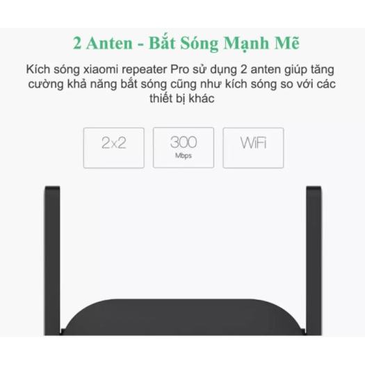 Kích sóng wifi Xiaomi Mi Repeater Pro-Bộ khuếch đại wifi Phiên bản mới nhất-Tốc độ 300Mbps-Sóng xuyên tường-Bảo hành 12 tháng