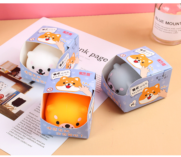 Chó shiba nhựa dẻo silicon phát quang trong tối Squishy đồ chơi xã stress