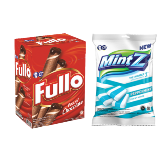 Combo Fullo + Mintz peppermint + Combo bánh quế nhân kem chocolate/ vani/ choco vani/ choco dâu Fullo và kẹo mềm bạc hà Âu Mintz peppermint