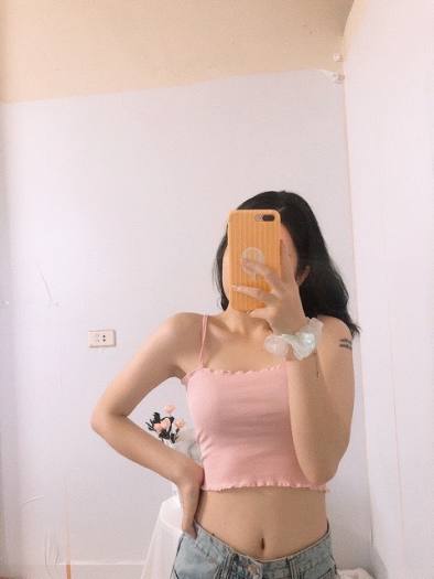 Áo croptop 2 dây thun gân A5201