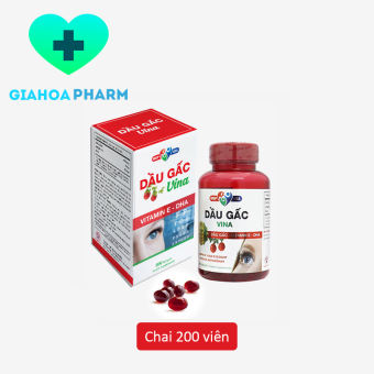 Viên uống Dầu gấc Vina (Vitamin E + DHA) bổ mắt, tăng thị lực, mắt sáng, giảm khô mắt, mờ, mỏi mắt [MDP, Mediphar USA]