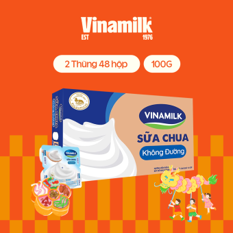 4 Vỉ Sữa chua ăn Vinamilk không đường 100g Yaourt 4 hộp/vỉ