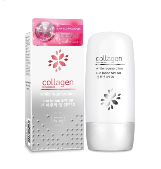 Gambar Collagen By Watsons White Regeneration Sun Protection Lotion SPF50 (60ml)