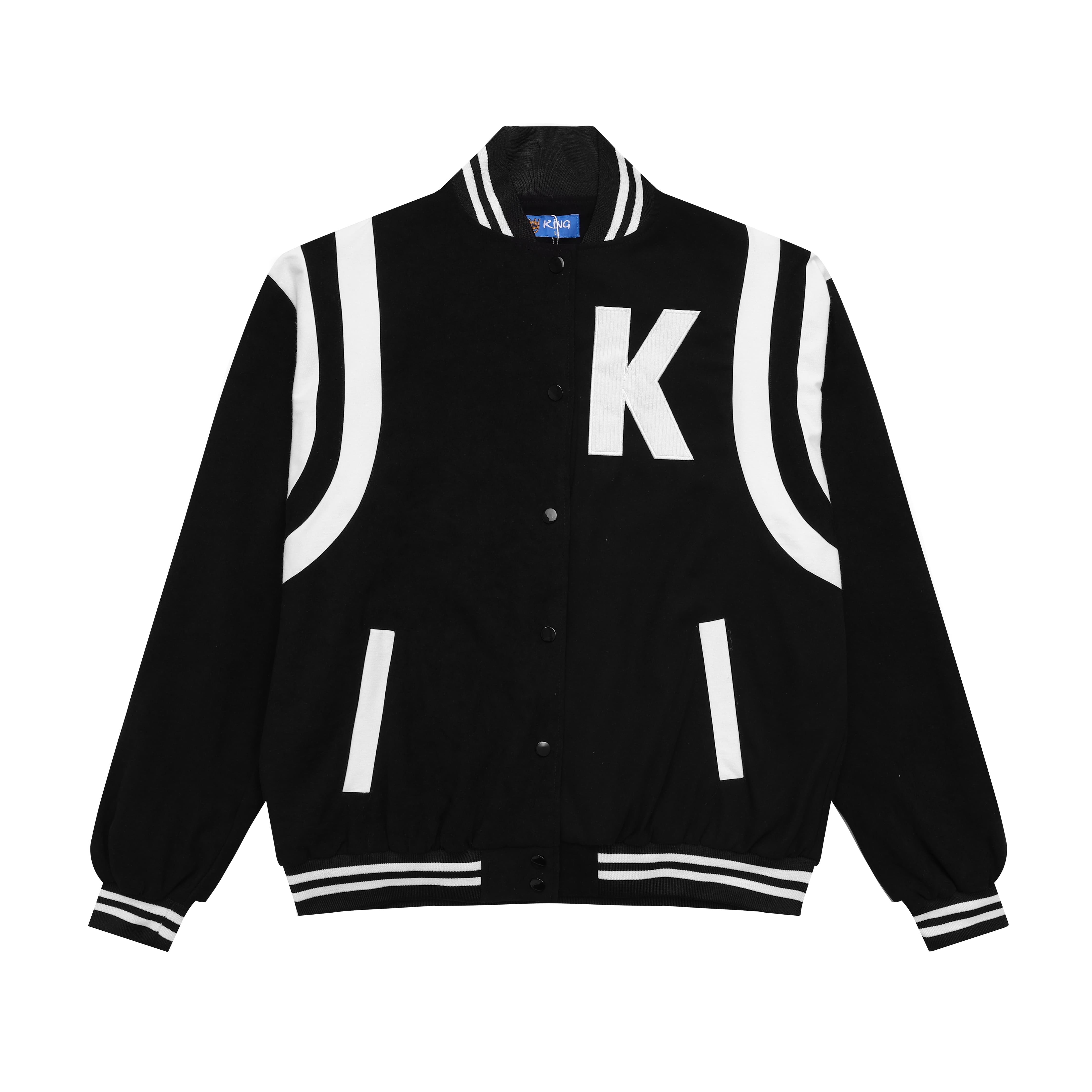 Áo khoác nhung tăm jacket varsity graffiti king brand v1 màu đen, đỏ đô, cam