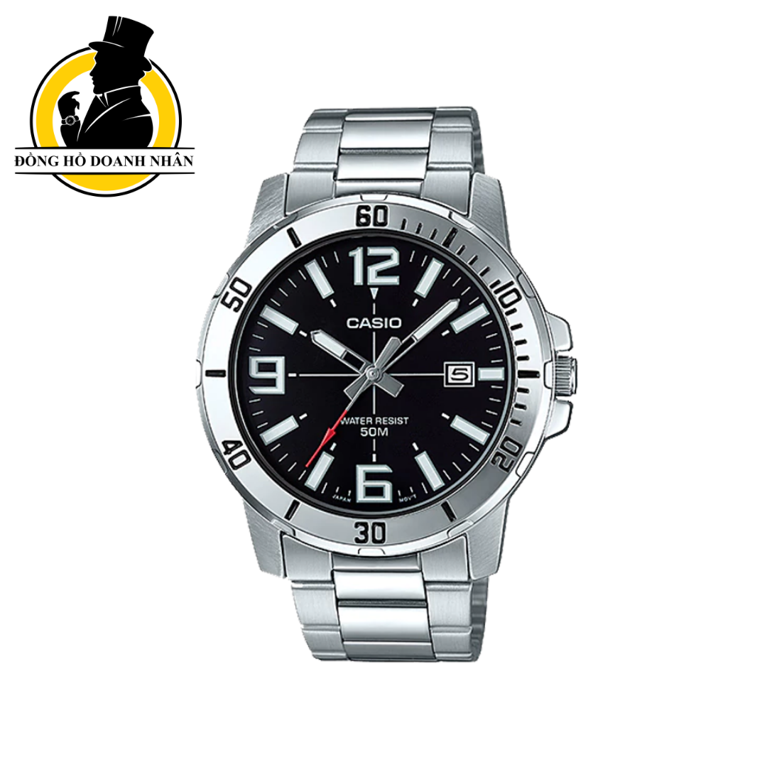 Đồng hồ nam casio mtp-vd01d-1bvudf dây thép không gỉ size 45mm bảo hành 1 năm tại đồng hồ doanh nhân