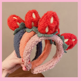 Cài tóc băng đô tóc trái dâu xinh xắn