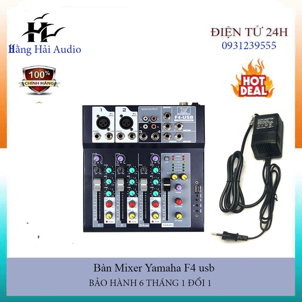 Bàn Mixer Yamaha F4 Bluetooth-Thiết Bị Livestream-Âm Thanh Cao Cấp