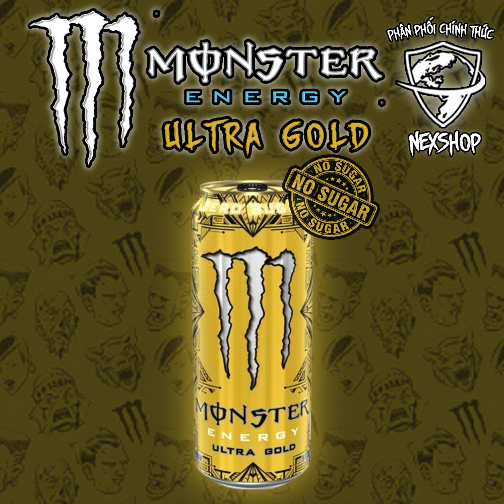 Nước Tăng Lực Monster Ultra Gold - Không Đường 473ml Mỹ