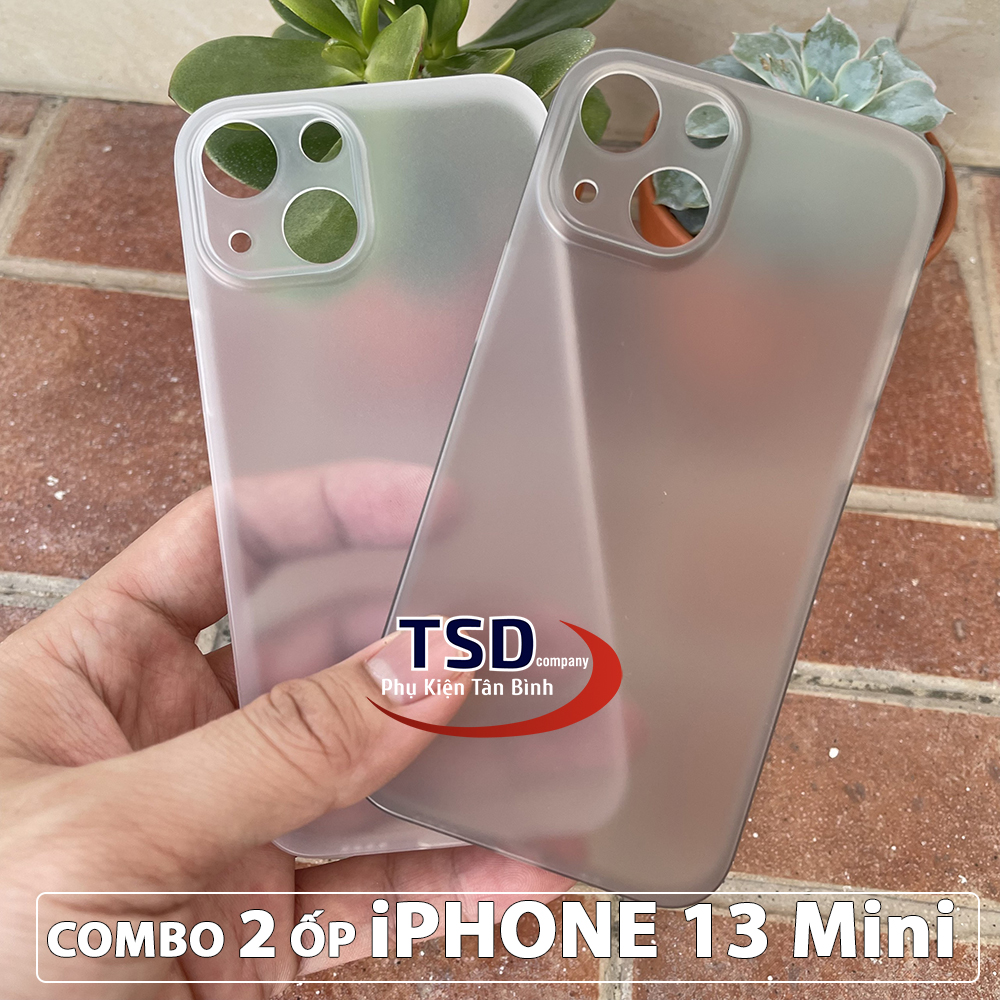 Combo 2 ốp lưng trong nhám unibody iphone 13 mini siêu mỏng