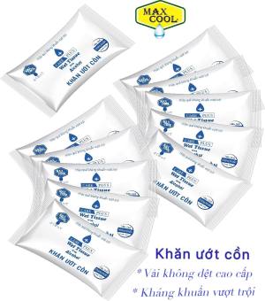 100 cái khăn ướt Cồn Max Cool kháng khuẩn ( Kích thước 20x18cm )
