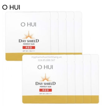 Xả hàng giá sỉ Combo 10 Gói Kem chống nắng OHUI Day Shield Perfect Sun Red SPF50+/PA++++ dành cho da nhạy cảm dễ ửng đỏ