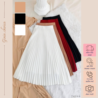 Chân váy quạt xếp ly, Chân váy midi xếp ly