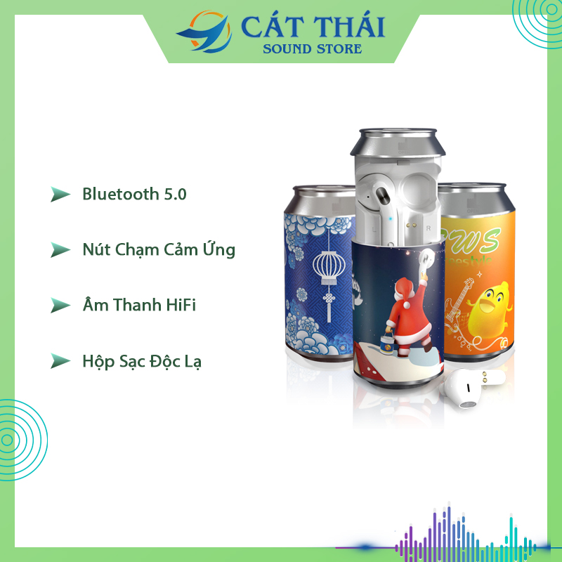 [Đầu tiên tại VN] Tai nghe bluetooth Cát Thái H35T thiết kế hình dáng lon nước ngọt rất độc đáo, phong cách, chất lượng HIFI, âm bass mạnh mẽ, thao tác cảm ứng thông minh - Bảo hành 3 tháng