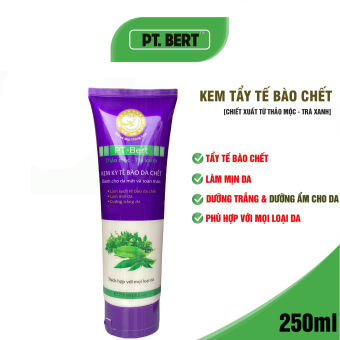 Tẩy tế bào chết PT.Bert chiết xuất từ thảo - trà xanh giúp da trắng mịn 250ml