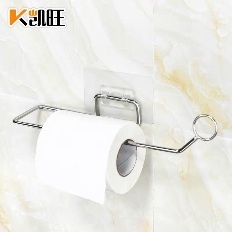 Gambar Kitchen Towel Rack Stainless Steel Sticker Rails Hand Towel No Drill Toilet Paper Roll Hanging Rack