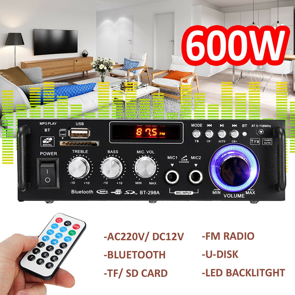 600w amply karaoke gia đình thiết bị âm thanh mach khuyech dai am thanh bluetooth
