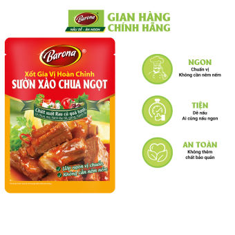 Gia Vị Sườn Xào Chua Ngọt Barona 50g ướp ngon chuẩn vị không cần nêm nếm