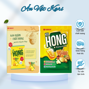 Kẹo ngậm họng Orion vị Quất mật ong/Vị gừng mật ong gói 87,5g