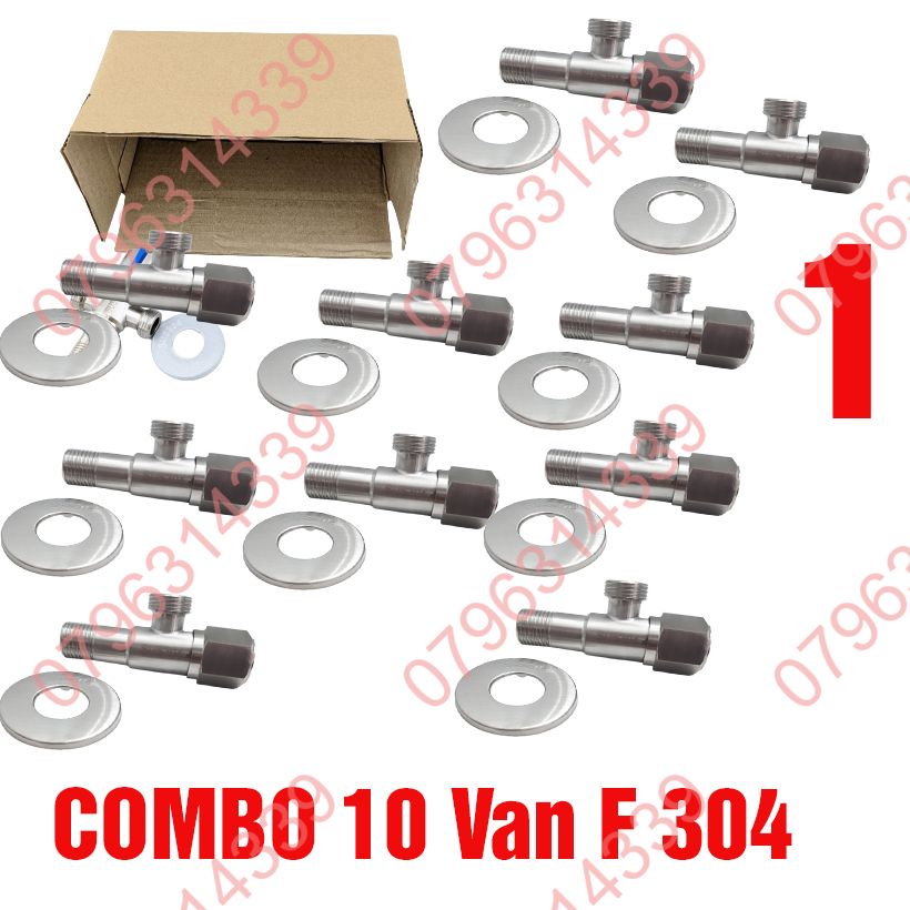 Combo 10 van f khóa, van t cầu, van f chia nước, van t chia bồn cầu inox sus 304 xước mờ,van t cầu khóa, van f khóa combo 10 van f van t như hình,lựa chọn theo ảnh và số ảnh tp06