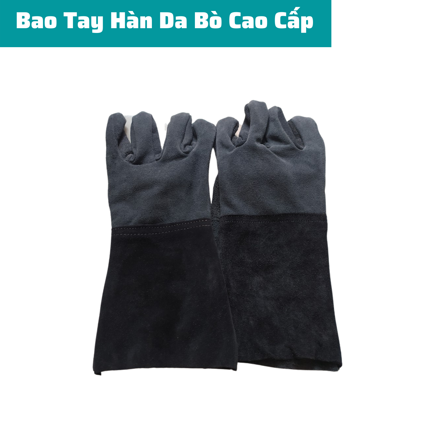 Găng tay cho thợ hàn da bò chống nóng, chống cháy
