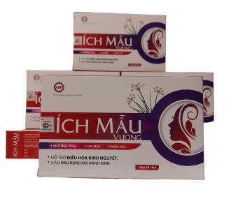 Viên uống điều hòa kinh nguyệt ÍCH MẪU VƯƠNG giảm đau bụng kinh, kinh nguyệt không đều - Hộp 30 viên