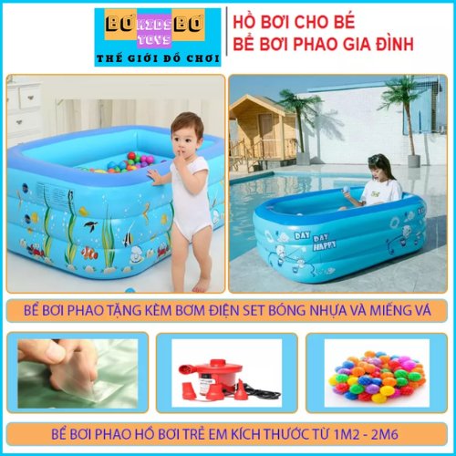 Bể bơi cho bé, hồ bơi trẻ em, bể bơi phao bơm hơi tại nhà, hồ bơi cho bé 3 tầng kích thước 1m2, 1m3, 1m5, 1m6, 1m8, 2m1, 2m6, chất liệu pvc chống trượt bền bỉ an toàn cho bé.