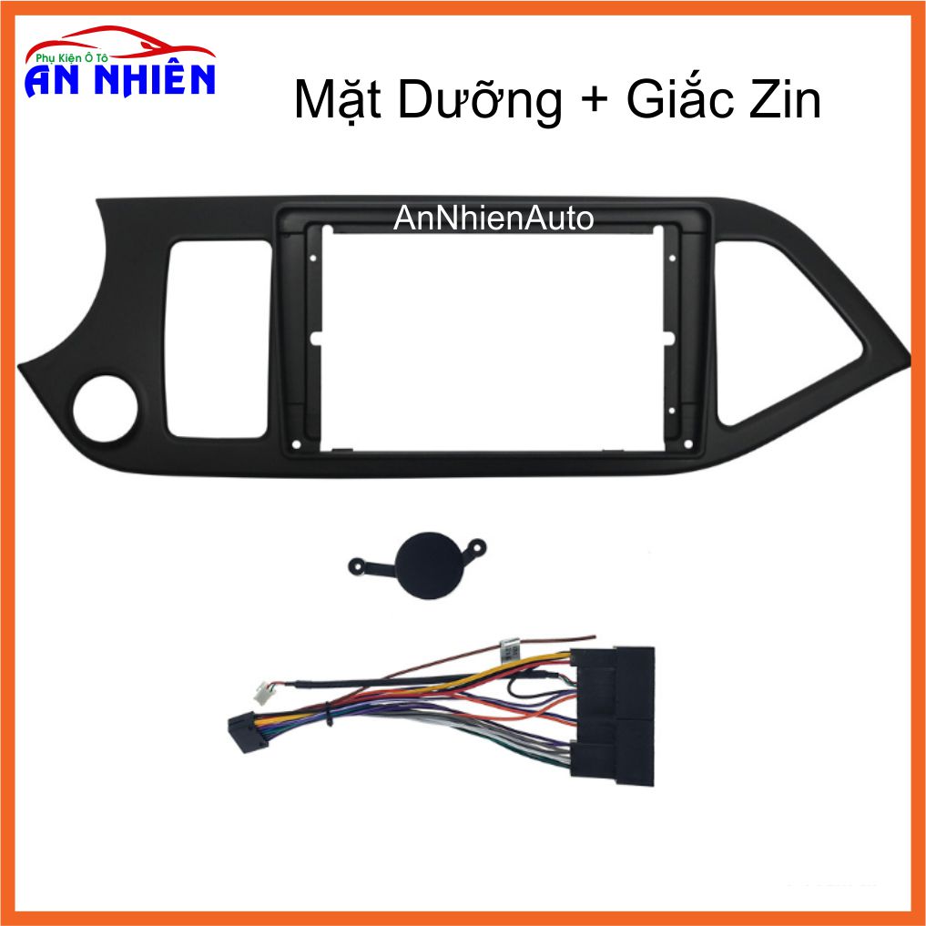 Mặt dưỡng màn hình android 9inch cho xe kia morning - kèm giắc cắm nguồn zin theo xe