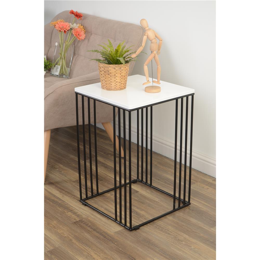 HomeBase BOGSTAR Bàn cà phê MDF khung thép chắc chắn Thái Lan W40xH60xD40cm màu trắng