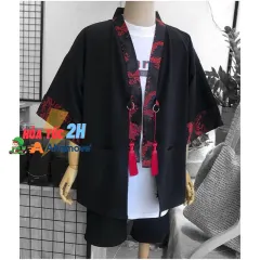 [HCM]Áo Haori kimono nam nữ Nhật Bản phối gấm Rồng - Lay Unisex
