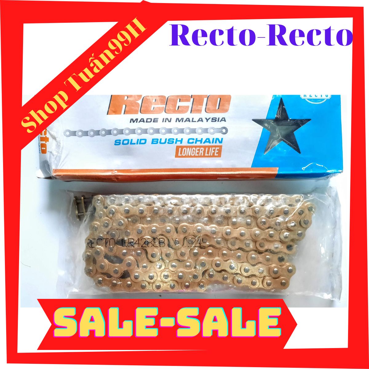 Sên vàng 9li chính hãng recto 428hds x122l và 132l dành cho các dòng xe số