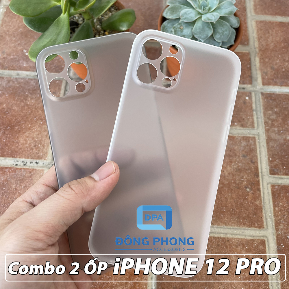 Combo 2 Ốp Lưng Trong Nhám Unibody iPhone 12 Pro Siêu Mỏng