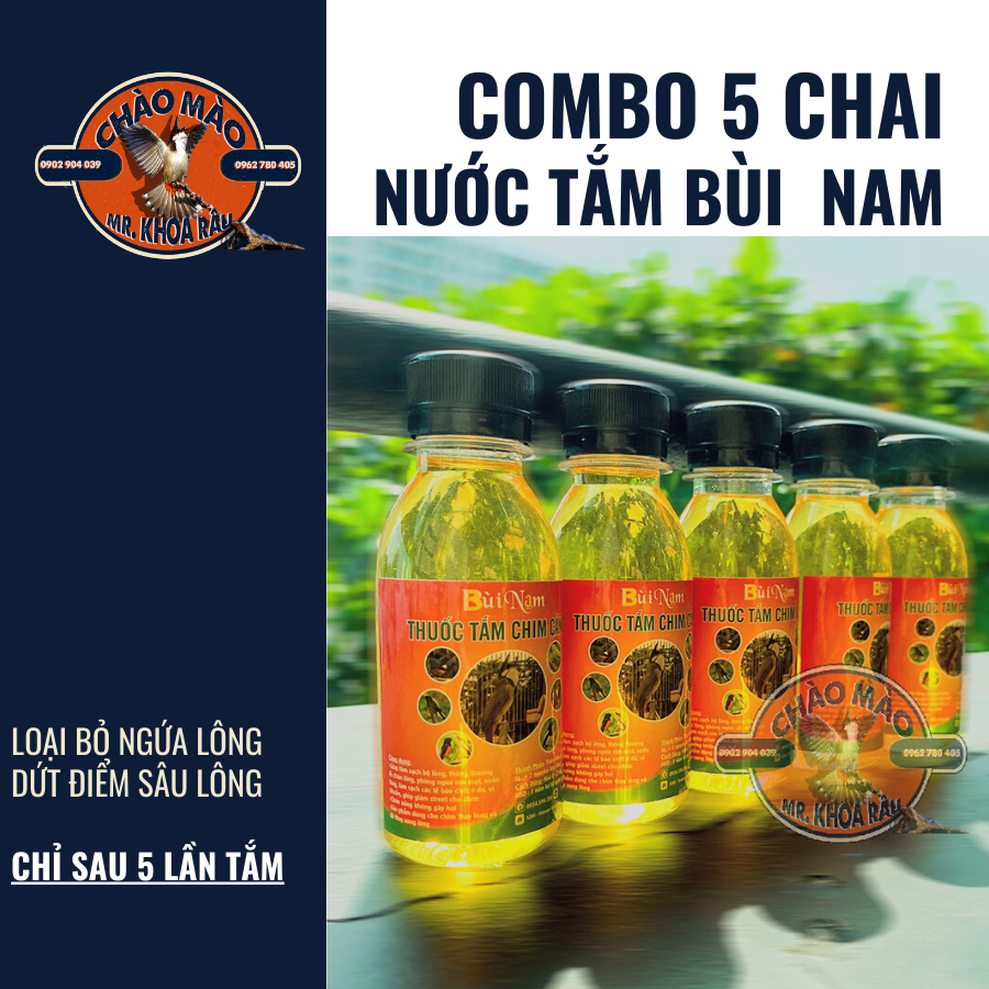 Combo 5 Chai Nước Tắm Chào Mào Bùi Nam - Tiết Kiệm 30K