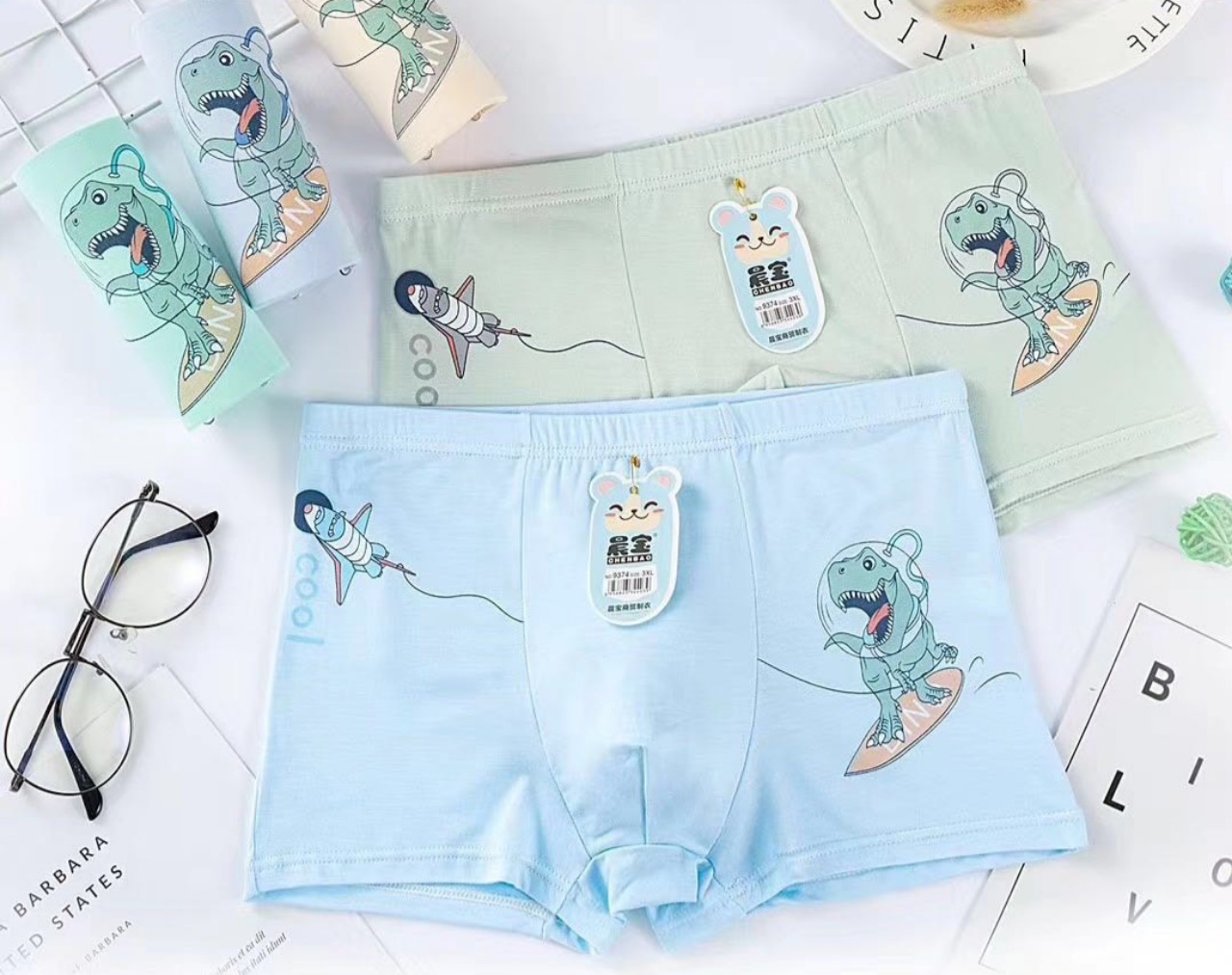 Combo 5 quần chip bé trai thun sịn in gấu